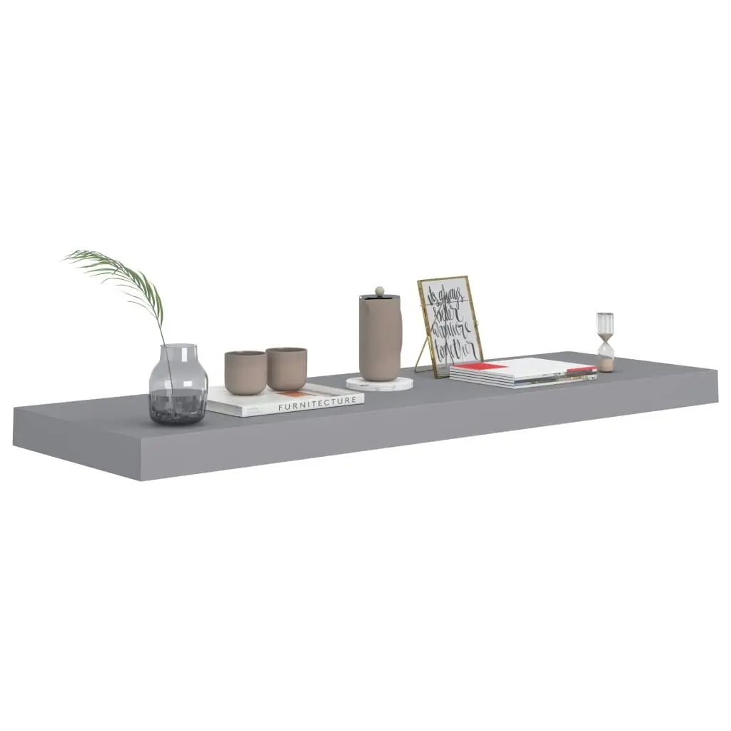 Floating Wall Shelves 4 pcs Grey 80x23.5x3.8 cm MDF 323858