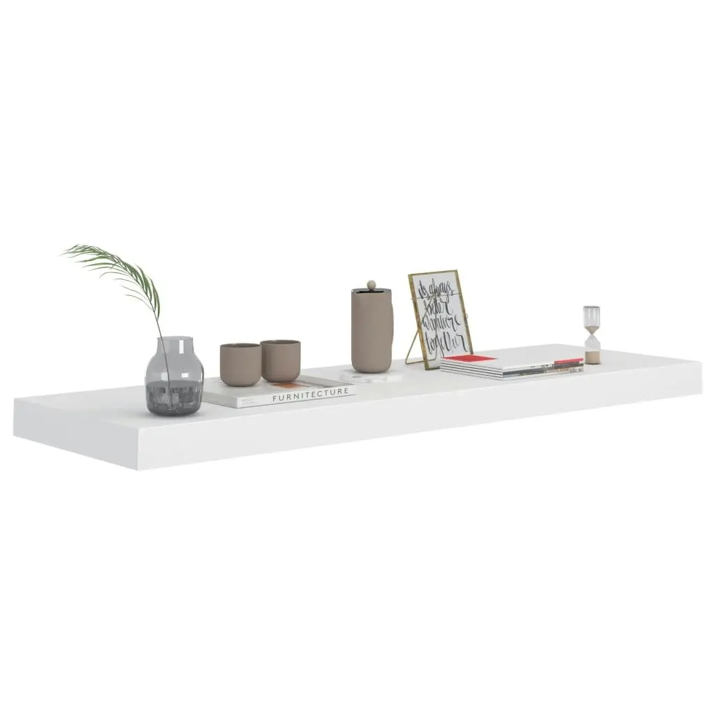 Floating Wall Shelf White 80x23.5x3.8 cm MDF 323814