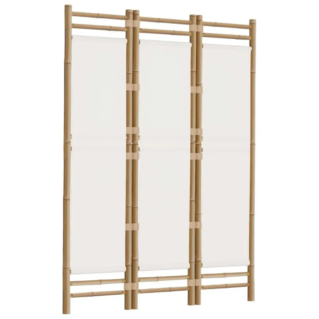 Folding 3-Panel Room Divider 120 cm Bamboo and Canvas 350623