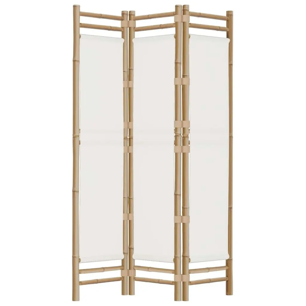 Folding 3-Panel Room Divider 120 cm Bamboo and Canvas 350623