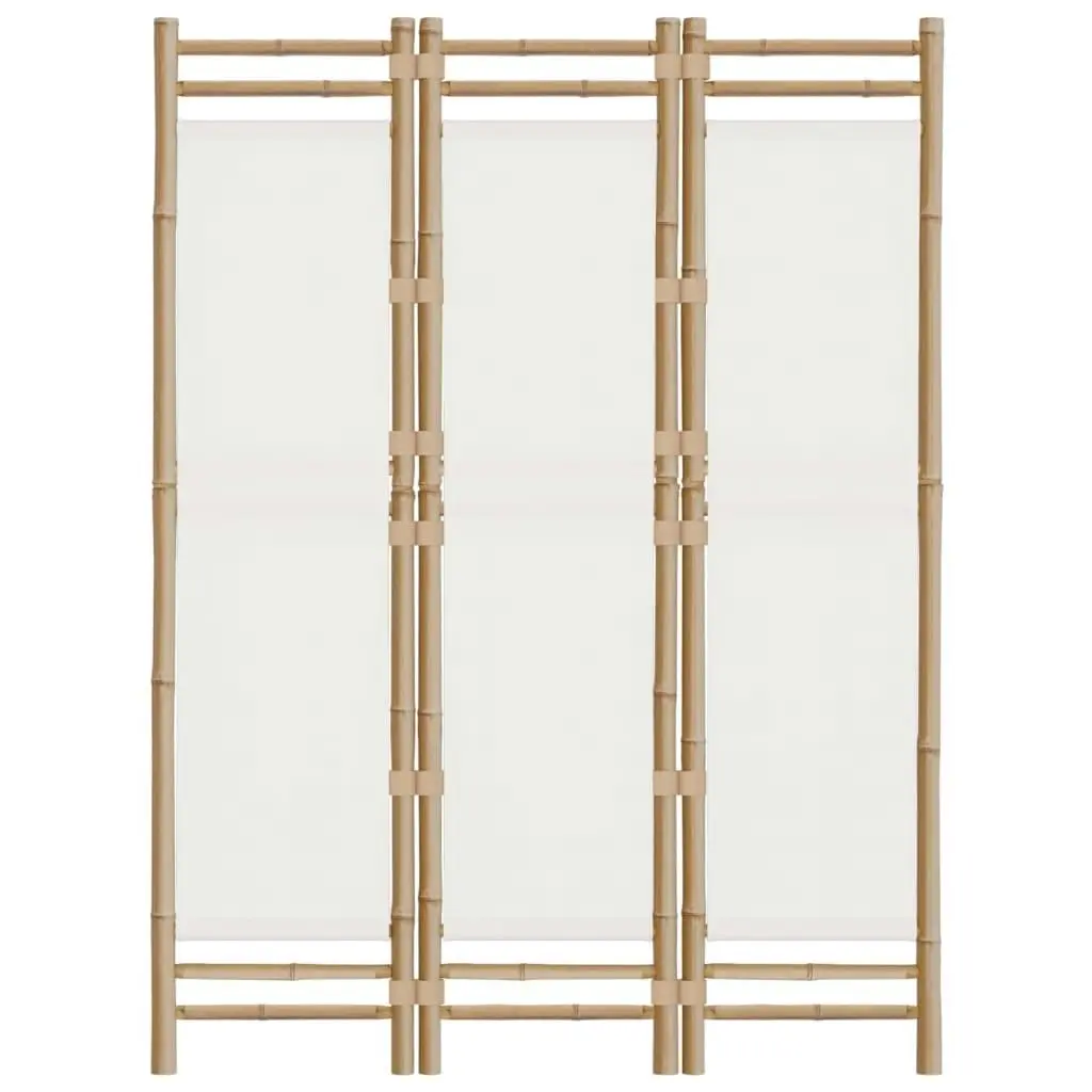 Folding 3-Panel Room Divider 120 cm Bamboo and Canvas 350623