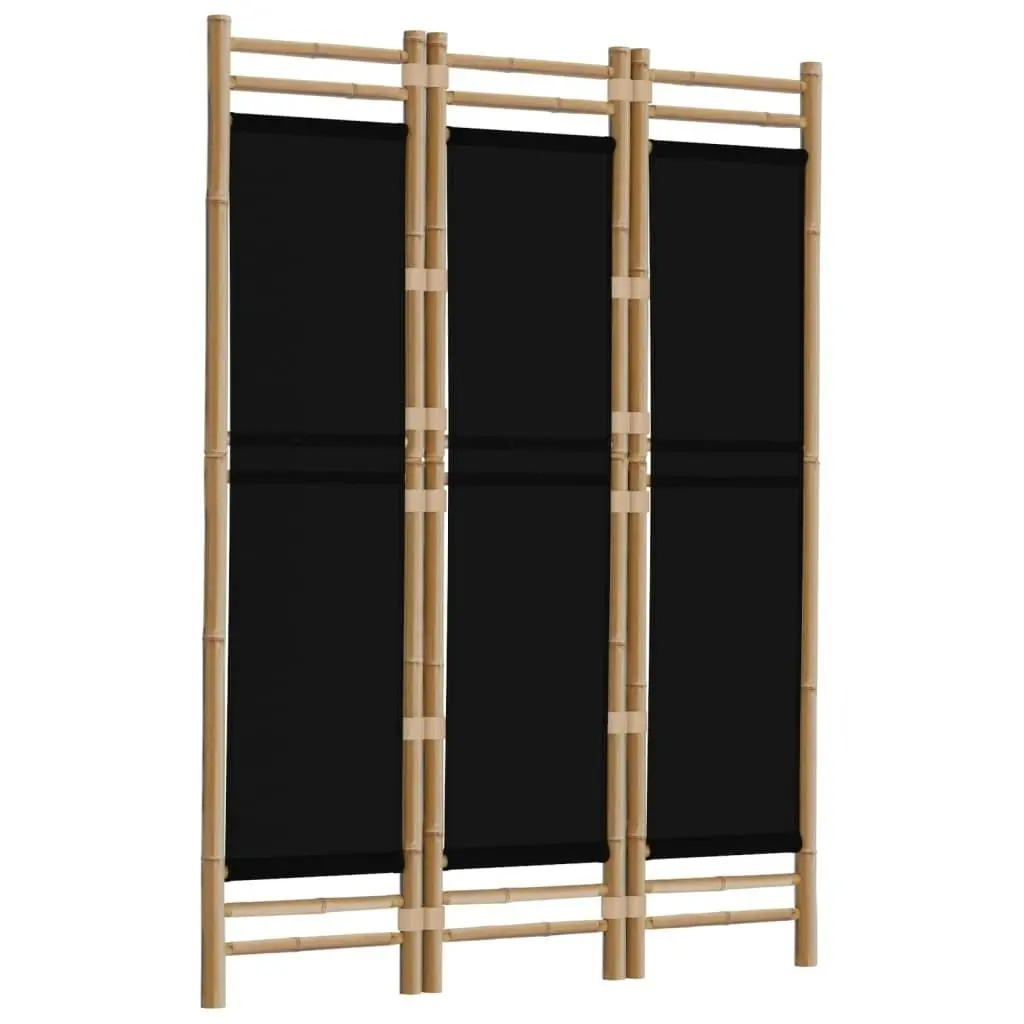 Folding 3-Panel Room Divider 120 cm Bamboo and Canvas 350627