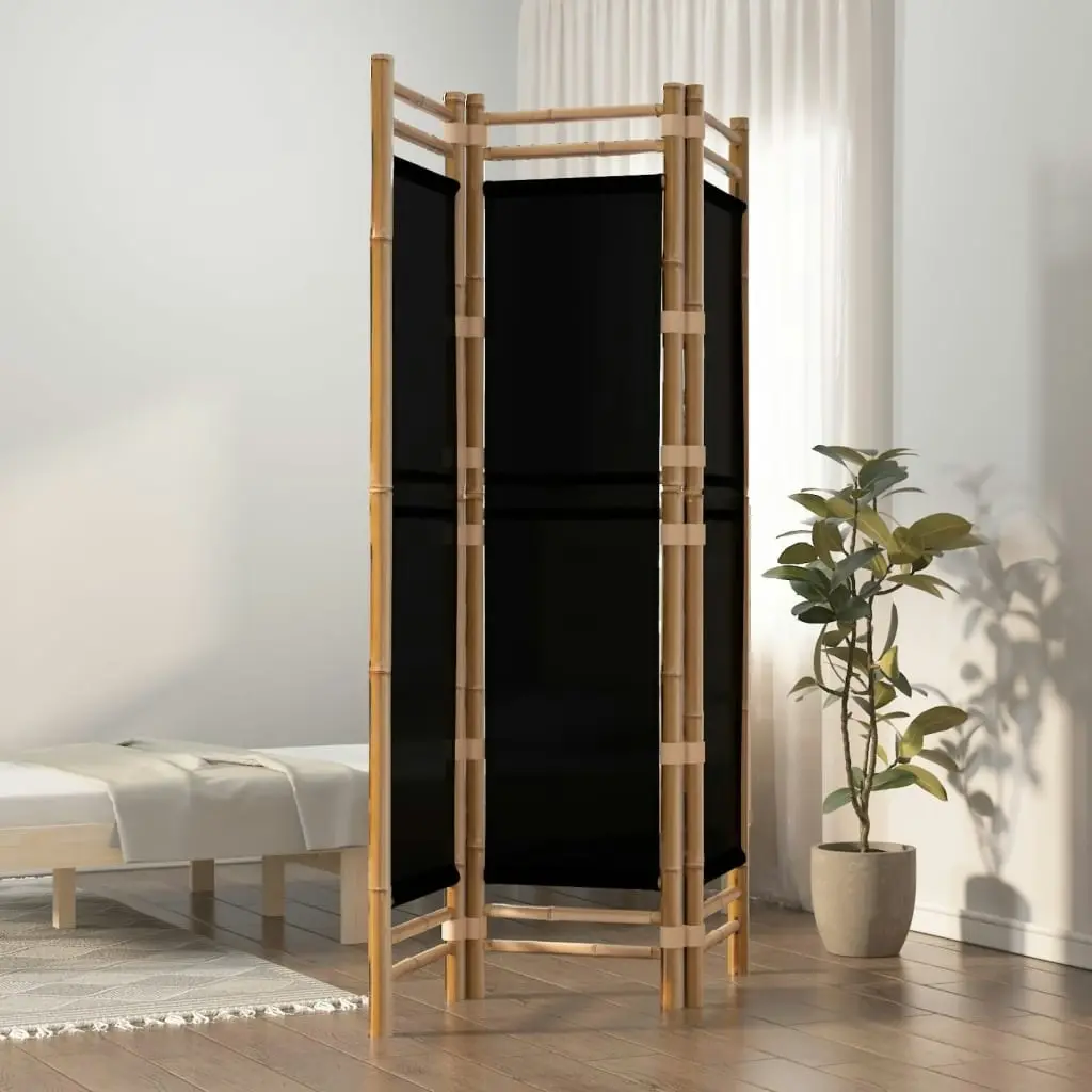 Folding 3-Panel Room Divider 120 cm Bamboo and Canvas 350627