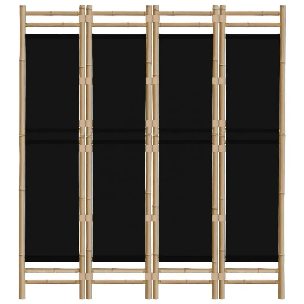 Folding 4-Panel Room Divider 160 cm Bamboo and Canvas 350628