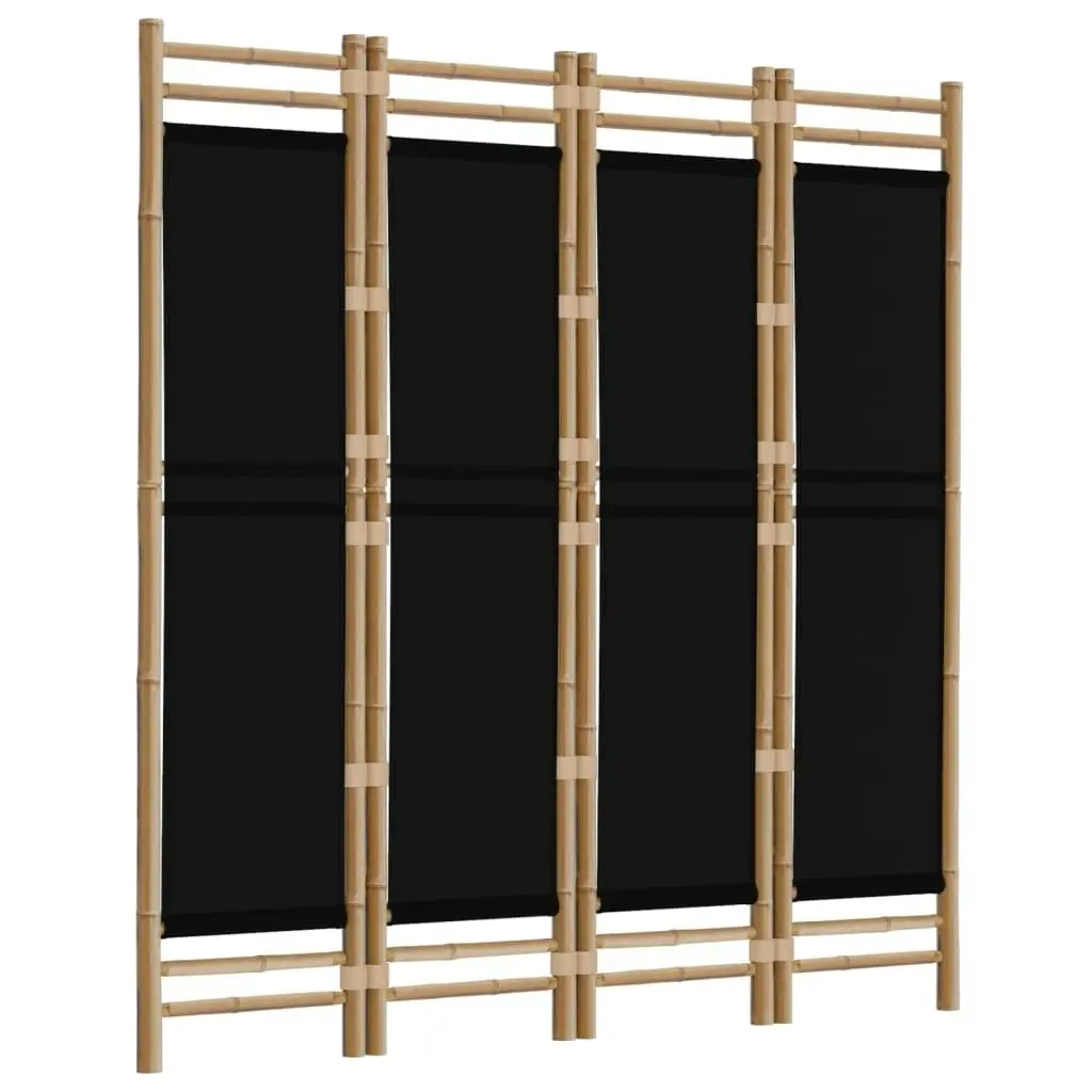 Folding 4-Panel Room Divider 160 cm Bamboo and Canvas 350628