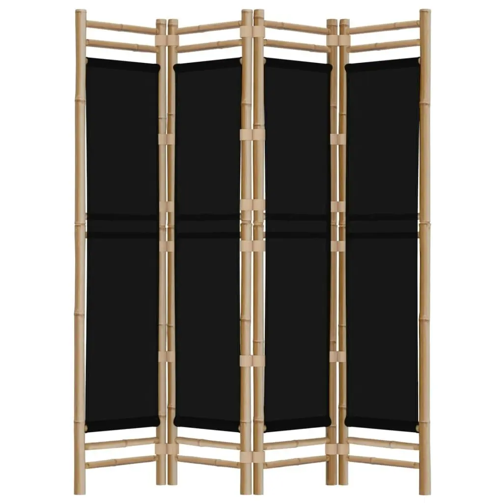 Folding 4-Panel Room Divider 160 cm Bamboo and Canvas 350628