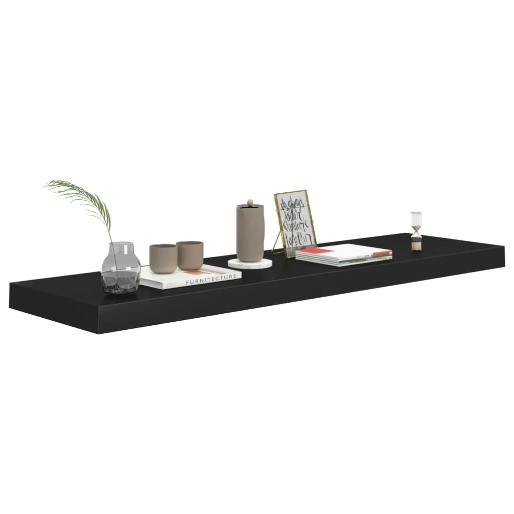 Floating Wall Shelves 2 pcs Black 90x23.5x3.8 cm MDF 323839