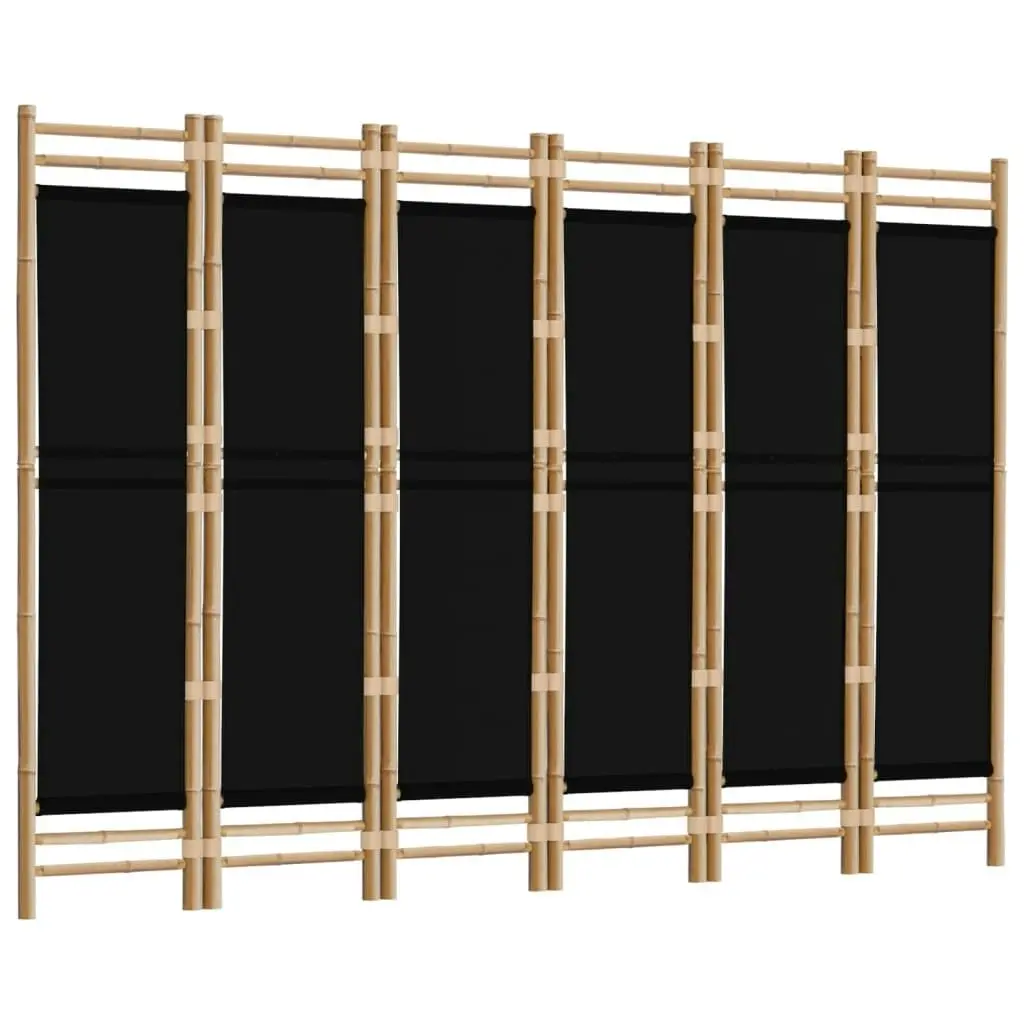 Folding 6-Panel Room Divider 240 cm Bamboo and Canvas 350630