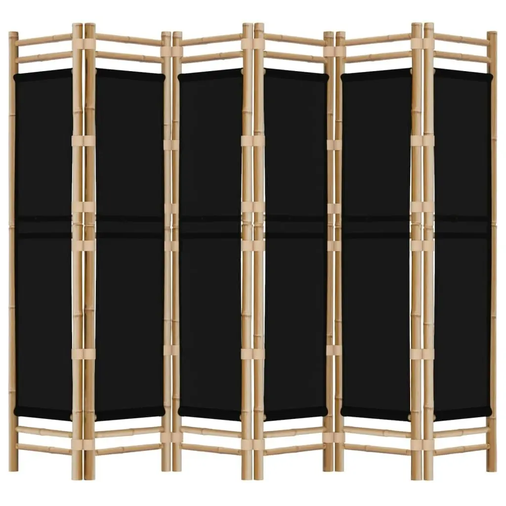 Folding 6-Panel Room Divider 240 cm Bamboo and Canvas 350630