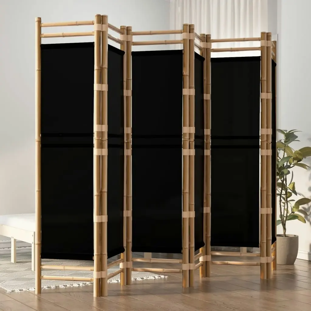 Folding 6-Panel Room Divider 240 cm Bamboo and Canvas 350630