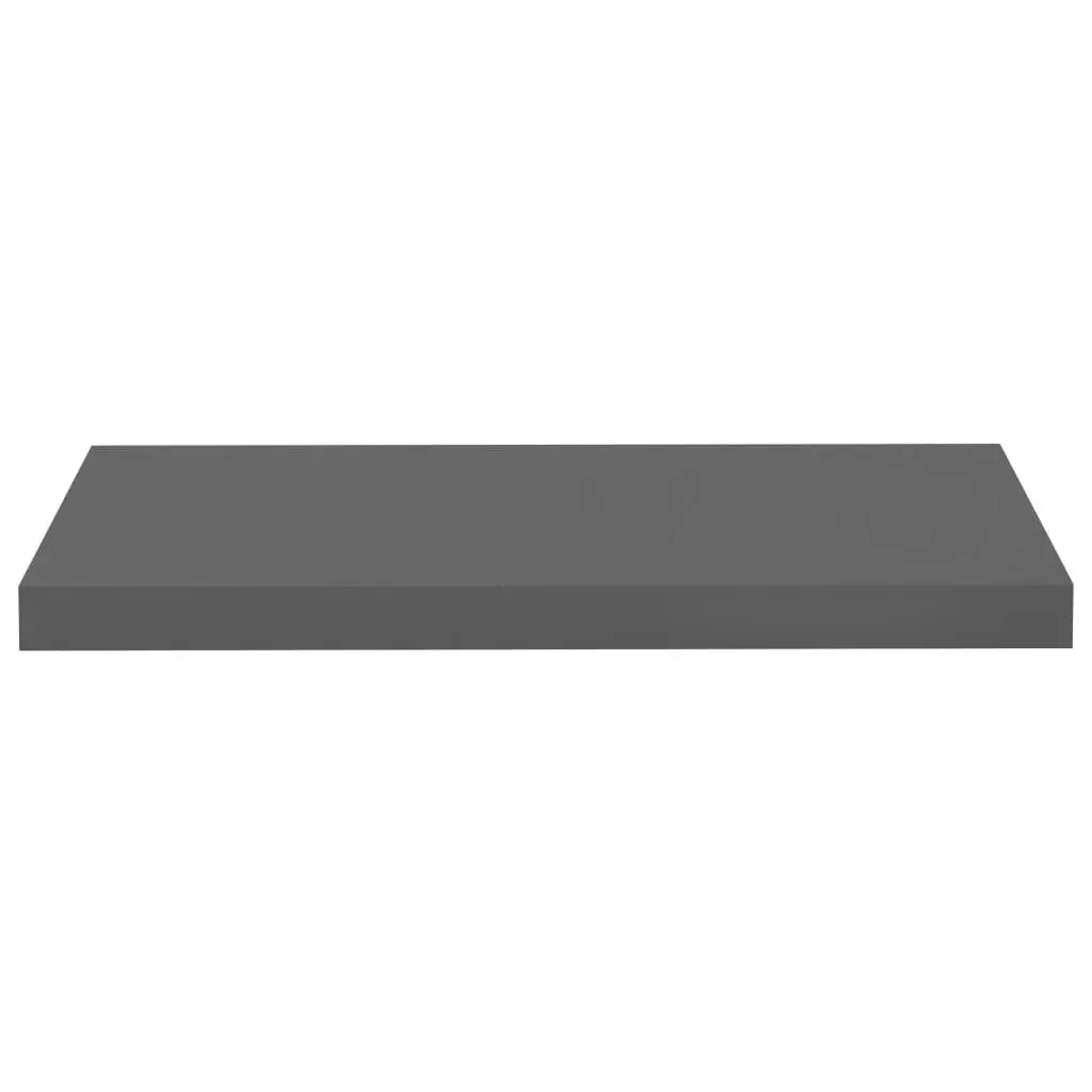 Floating Wall Shelf High Gloss Grey 60x23.5x3.8 cm MDF 323790