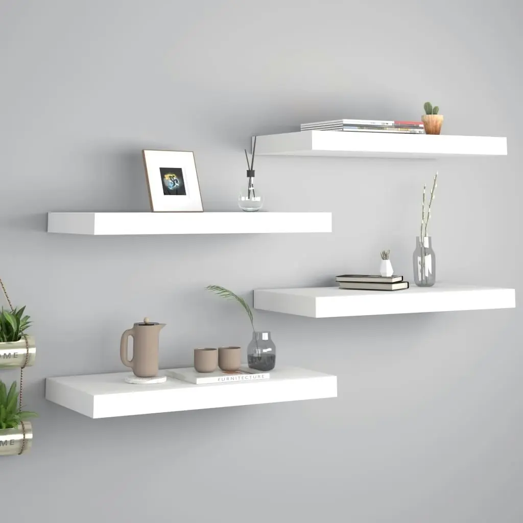 Floating Wall Shelves 4 pcs White 50x23x3.8 cm MDF 323810