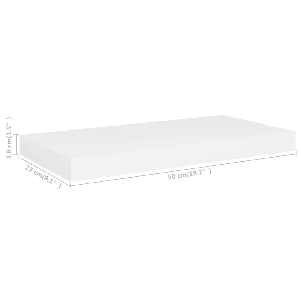 Floating Wall Shelves 4 pcs White 50x23x3.8 cm MDF 323810