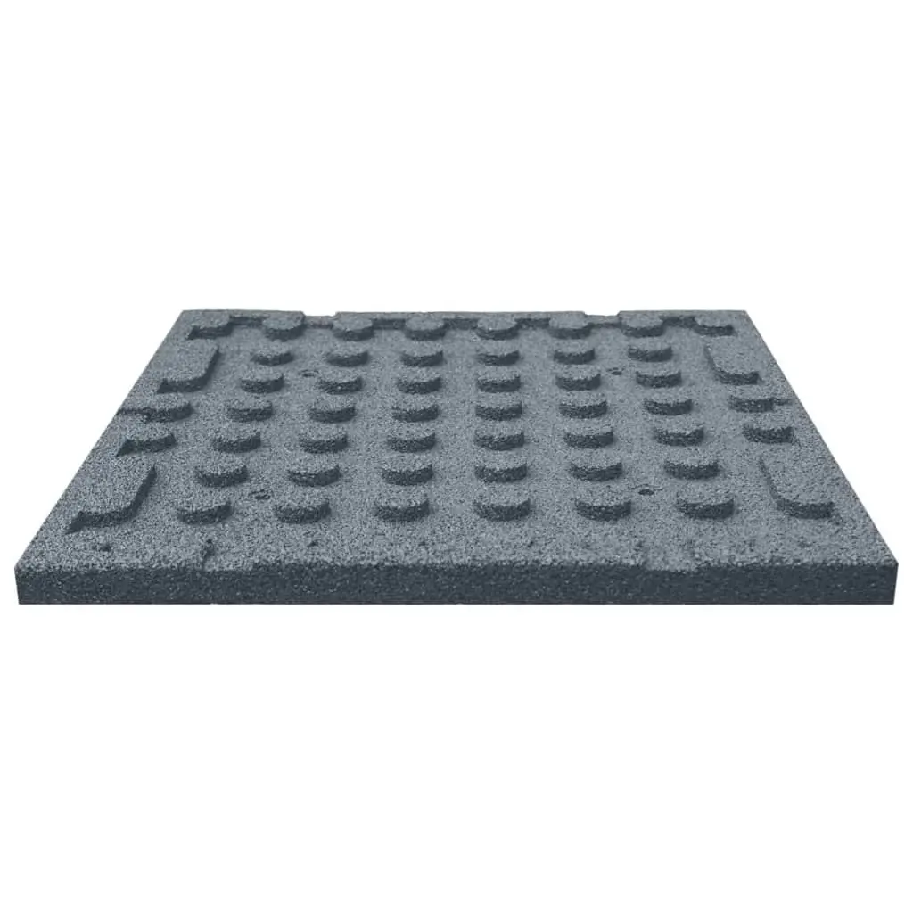 Fall Protection Tiles 6 pcs Rubber 50x50x3 cm Grey 93439