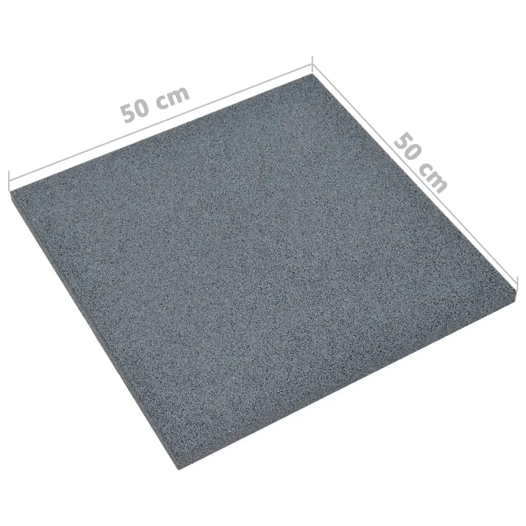 Fall Protection Tiles 6 pcs Rubber 50x50x3 cm Grey 93439