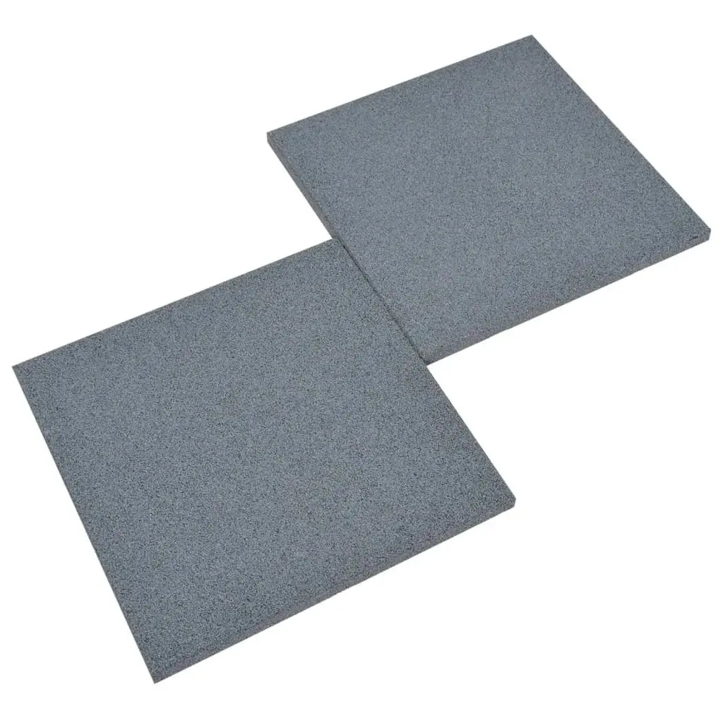 Fall Protection Tiles 6 pcs Rubber 50x50x3 cm Grey 93439