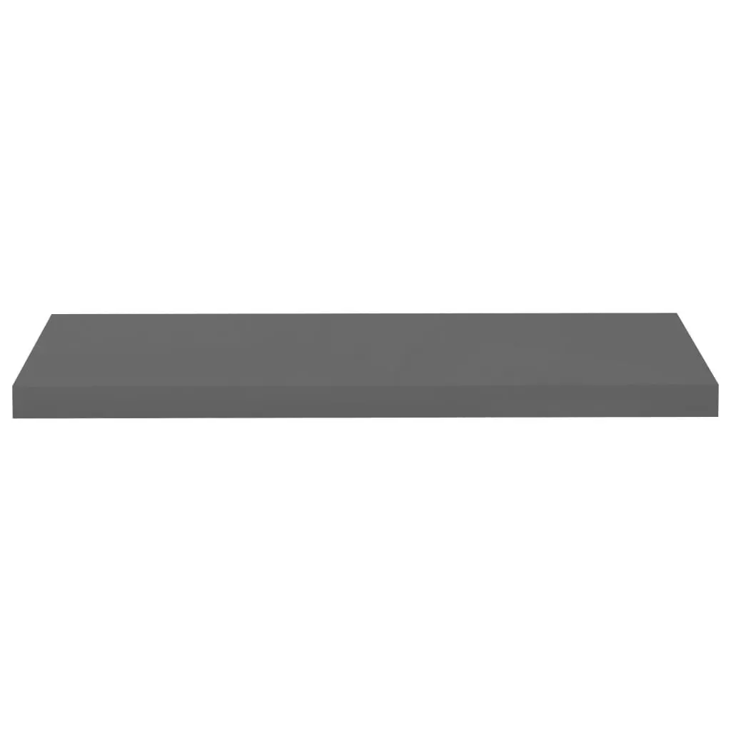 Floating Wall Shelves 2 pcs High Gloss Grey 80x23.5x3.8 cm MDF 323794