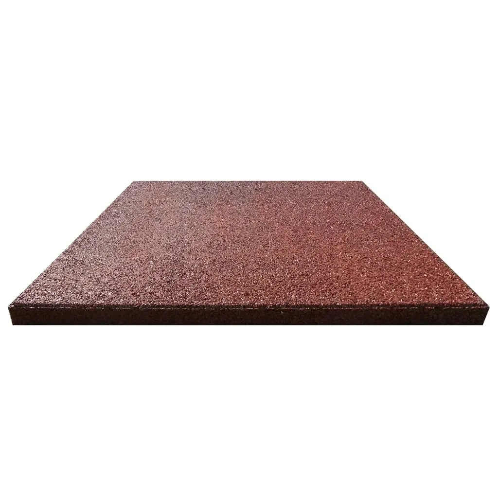 Fall Protection Tiles 6 pcs Rubber 50x50x3 cm Red 91786