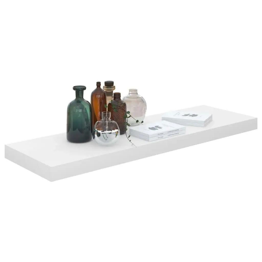 Floating Wall Shelf High Gloss White 80x23.5x3.8 cm MDF 323751