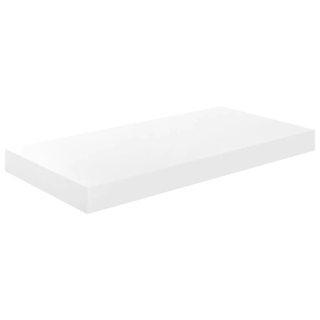 Floating Wall Shelves 2 pcs High Gloss White 50x23x3.8 cm MDF 323746