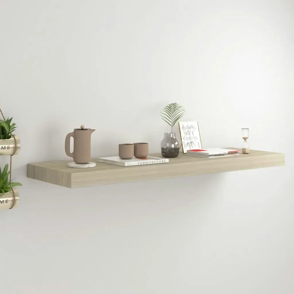 Floating Wall Shelf Oak 80x23.5x3.8 cm MDF 323877