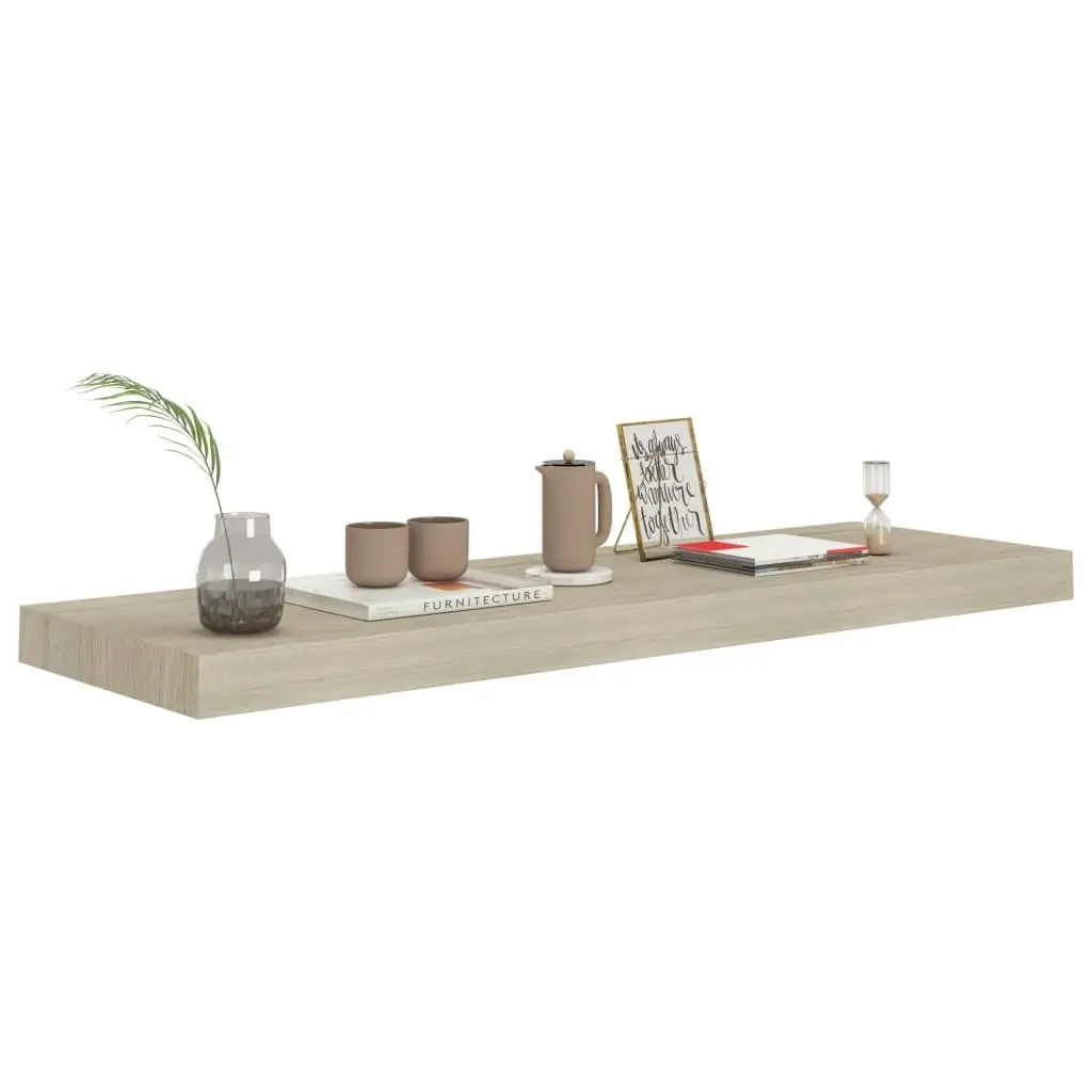 Floating Wall Shelf Oak 80x23.5x3.8 cm MDF 323877