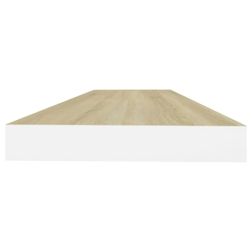 Floating Wall Shelf Oak and White 80x23.5x3.8 cm MDF 326579