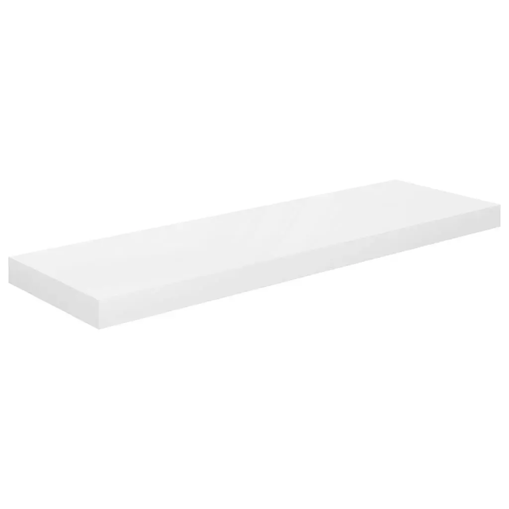 Floating Wall Shelves 2 pcs High Gloss White 80x23.5x3.8 cm MDF 323752