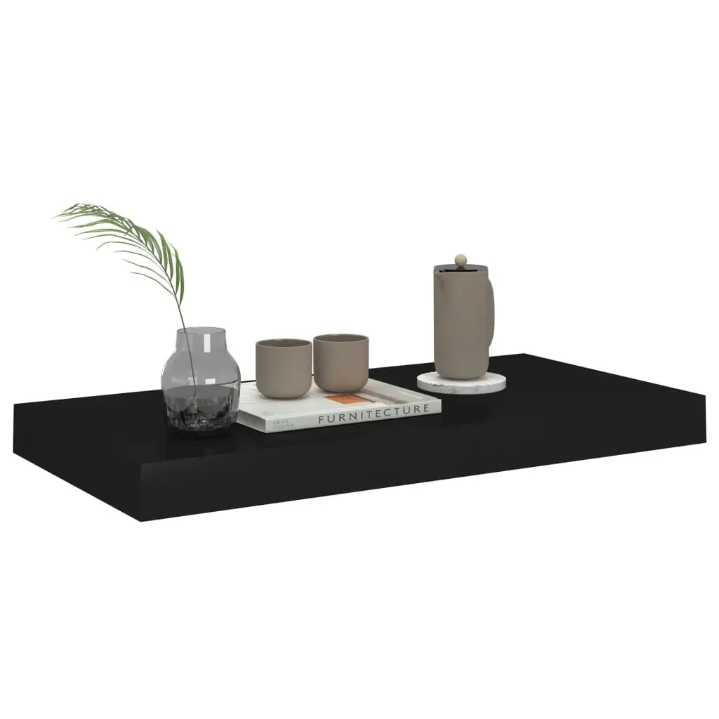 Floating Wall Shelf Black 50x23x3.8 cm MDF 323829