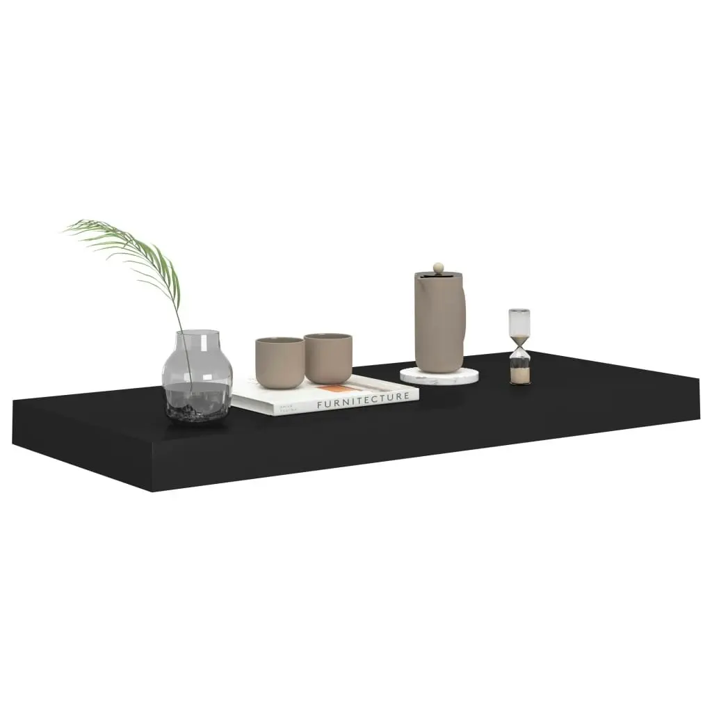 Floating Wall Shelf Black 60x23.5x3.8 cm MDF 323832