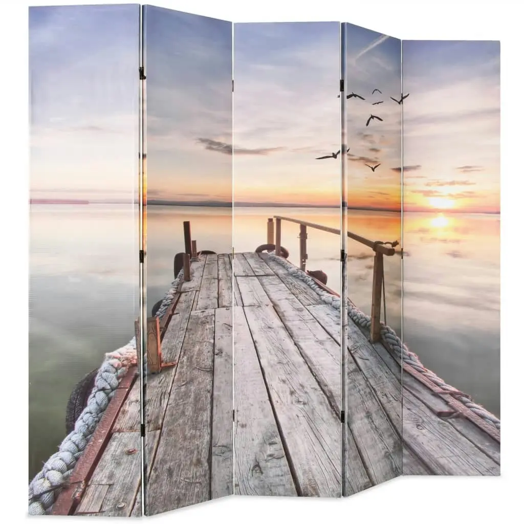 Folding Room Divider 200x170 cm Lake 245883