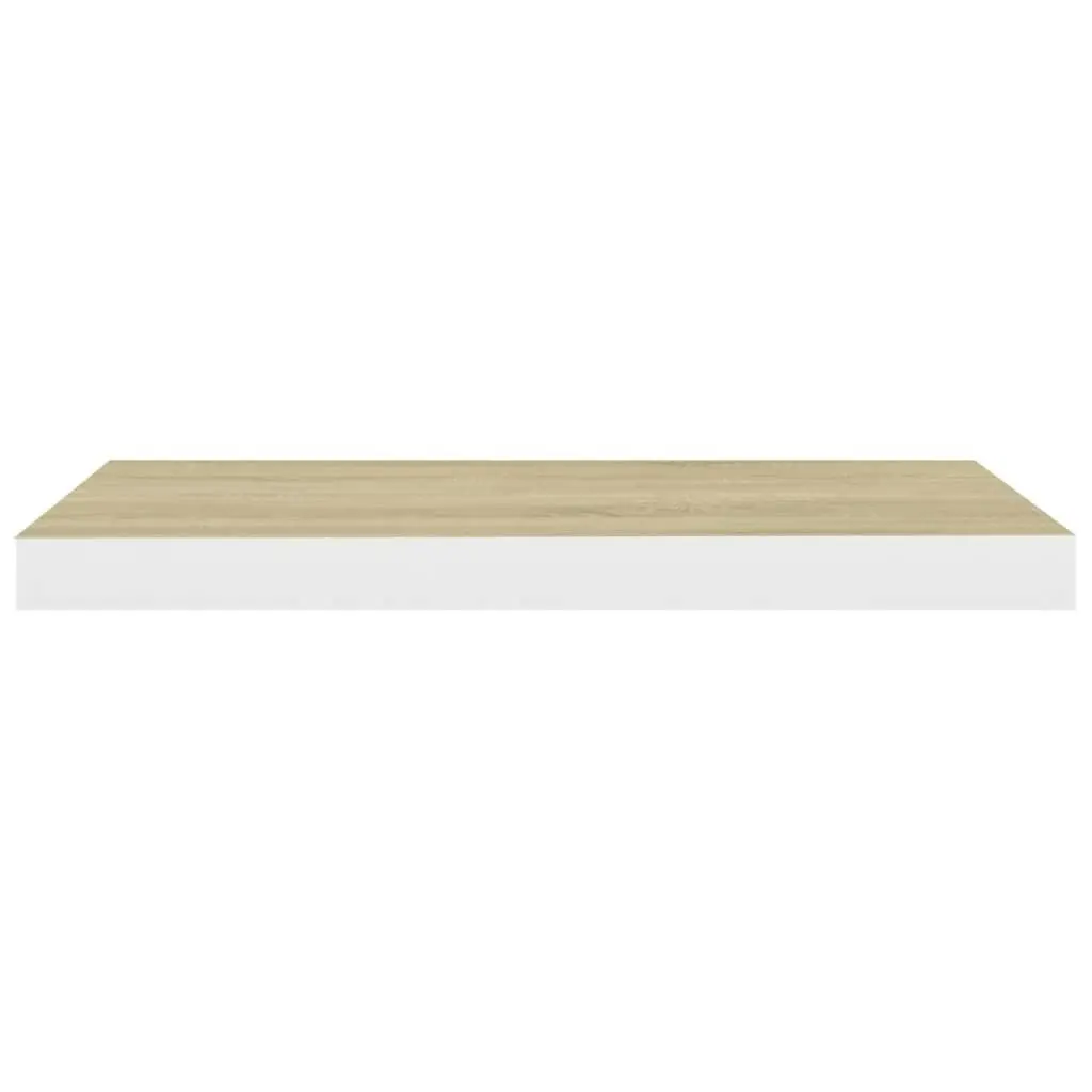 Floating Wall Shelves 4 pcs Oak and White 60x23.5x3.8 cm MDF 326578