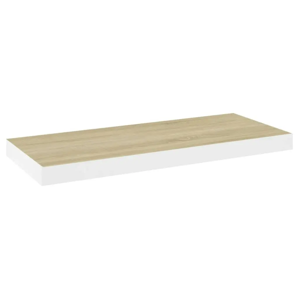 Floating Wall Shelves 4 pcs Oak and White 60x23.5x3.8 cm MDF 326578