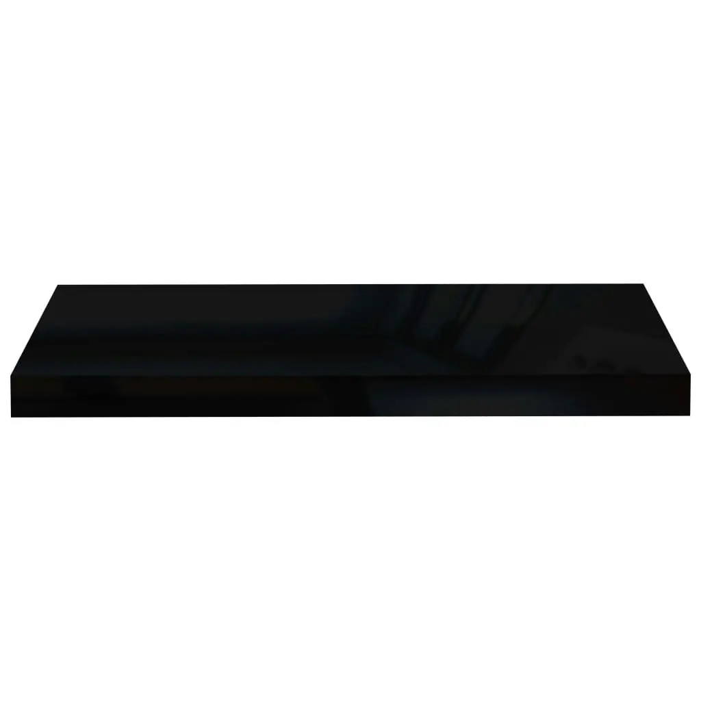 Floating Wall Shelves 2 pcs High Gloss Black 60x23.5x3.8 cm MDF 323770