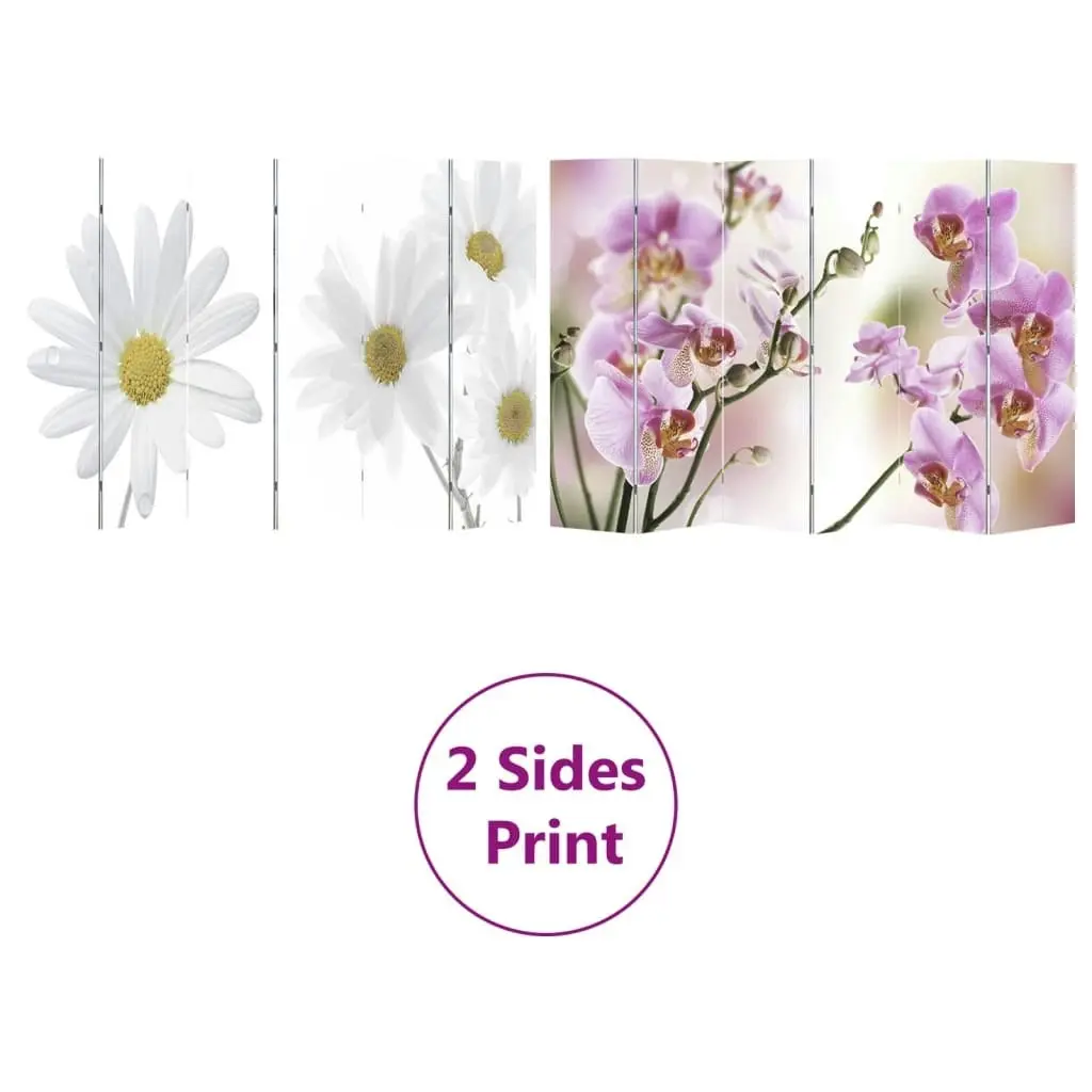 Folding Room Divider Print 217x170cm Flower 240481