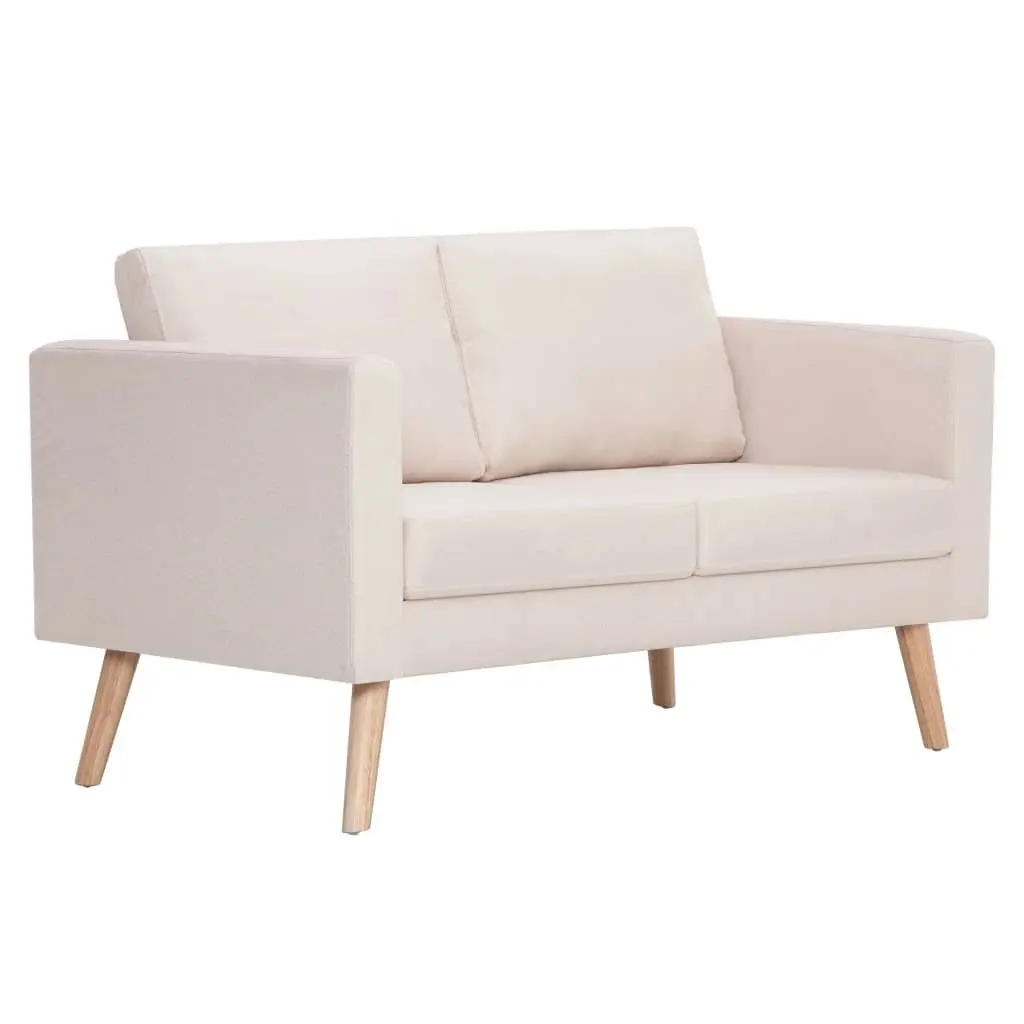 2 Piece Sofa Set Fabric Cream 276851