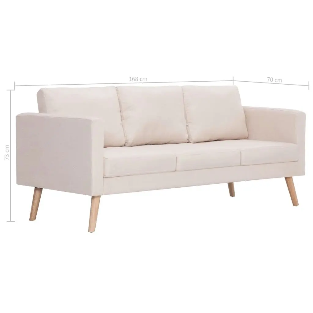 2 Piece Sofa Set Fabric Cream 276851