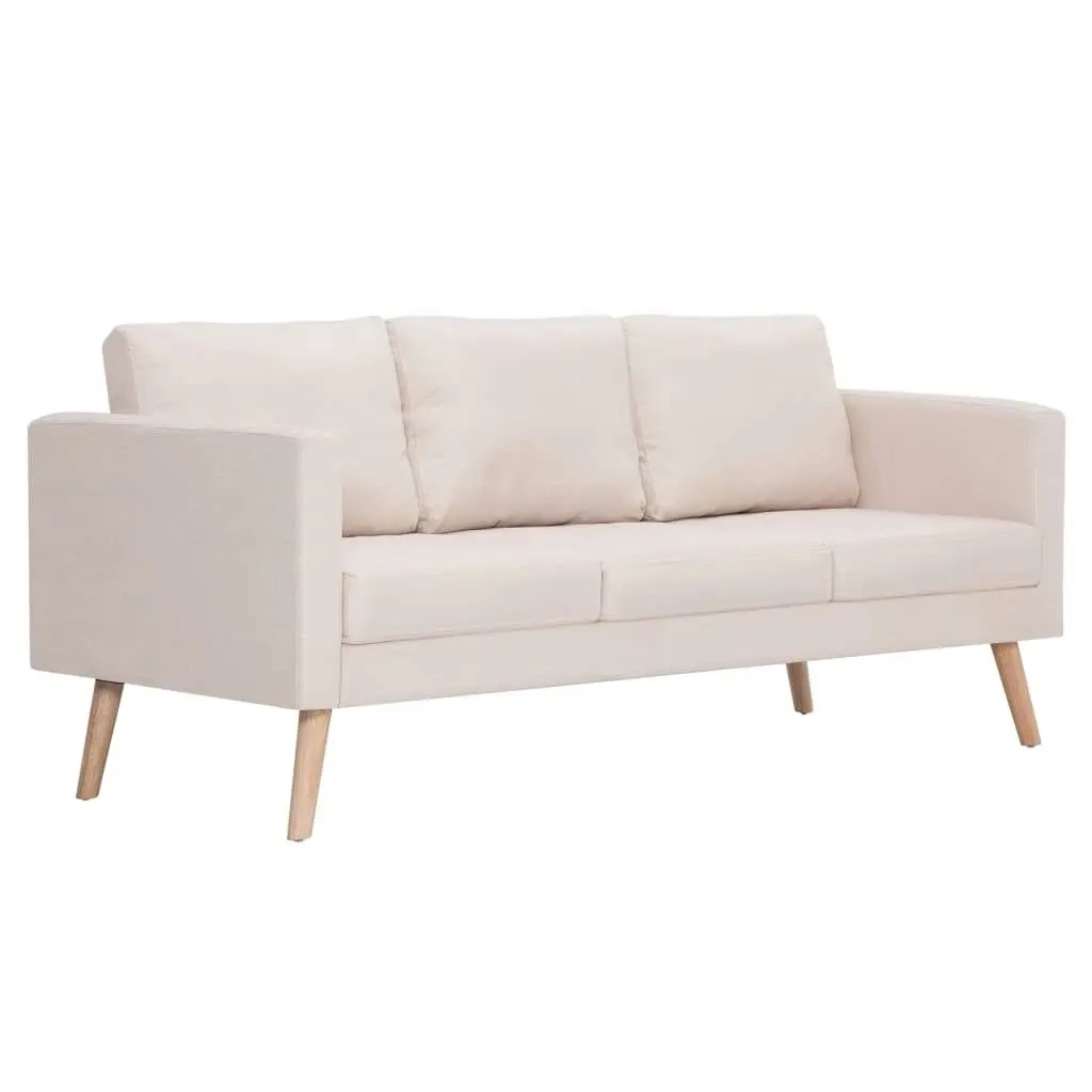 2 Piece Sofa Set Fabric Cream 276851