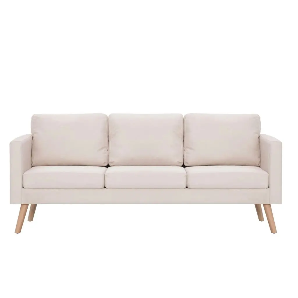 2 Piece Sofa Set Fabric Cream 276851