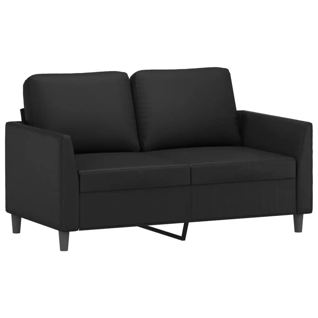 2 Piece Sofa Set with Cushions Black Faux Leather 3201760