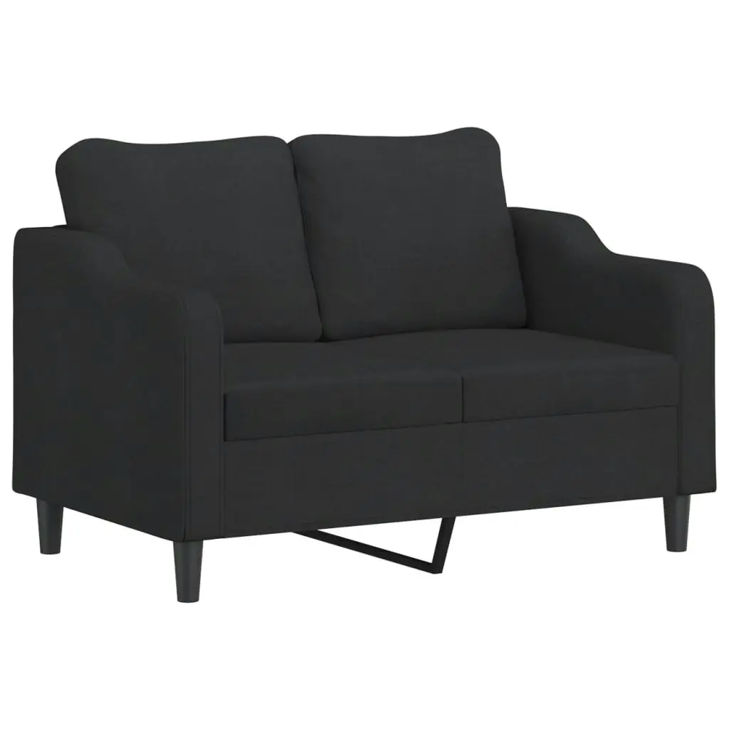 2 Piece Sofa Set with Pillows Black Fabric 3201854