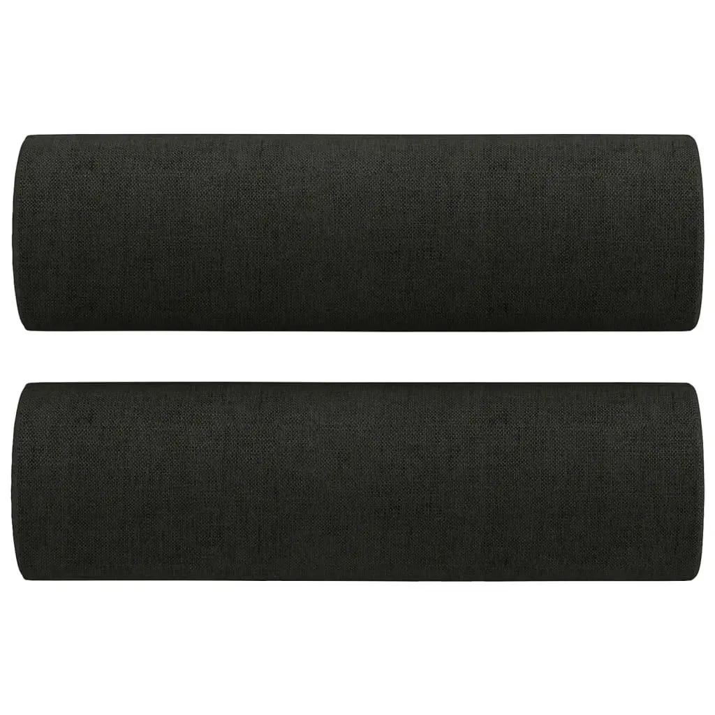 2 Piece Sofa Set with Pillows Black Fabric 3201854