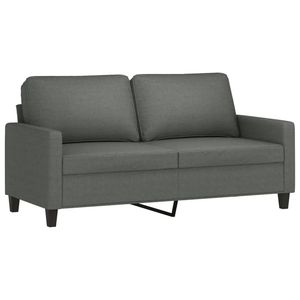 2 Piece Sofa Set with Cushions Dark Grey Fabric 3201445