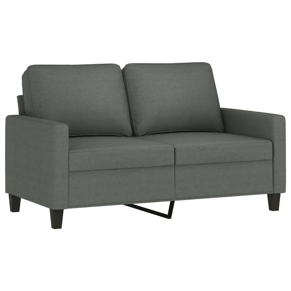 2 Piece Sofa Set with Cushions Dark Grey Fabric 3201445