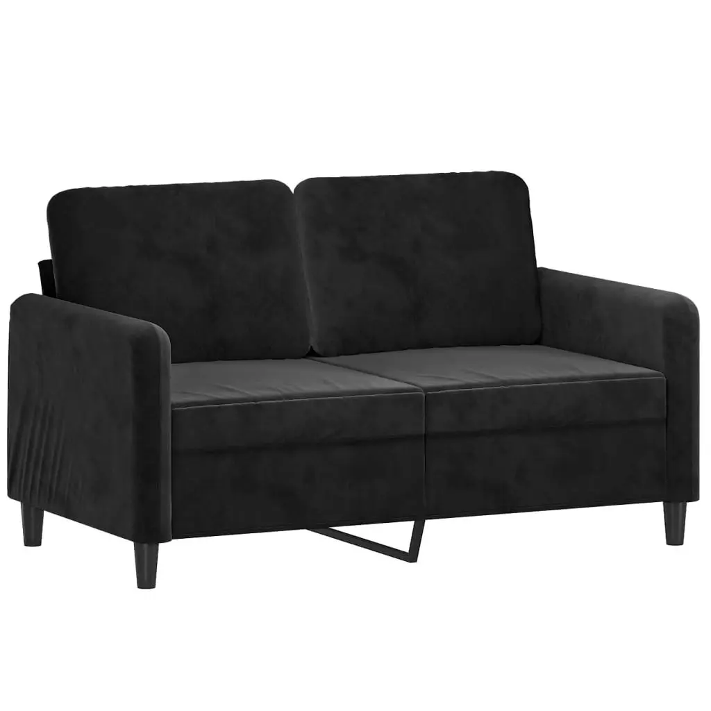 2 Piece Sofa Set with Pillows Black Velvet 3202039