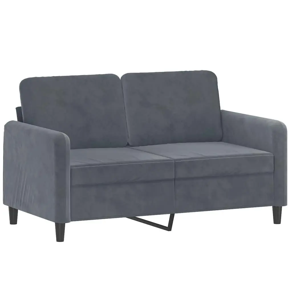 2 Piece Sofa Set with Pillows Dark Grey Velvet 3201995