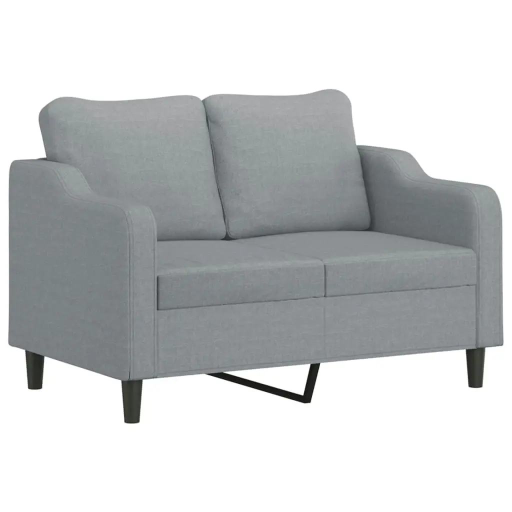 2 Piece Sofa Set with Pillows Light Grey Fabric 3201850