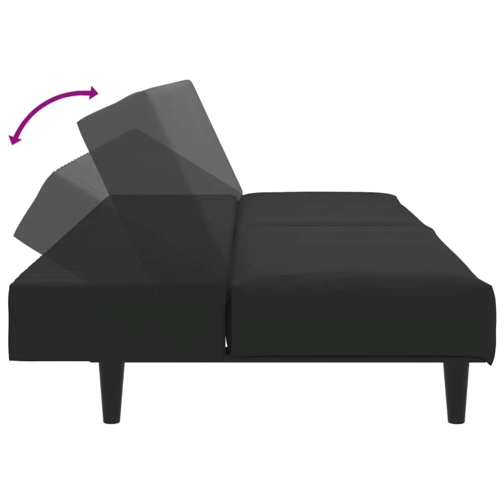 2 Piece Sofa Set Black Velvet 3216277