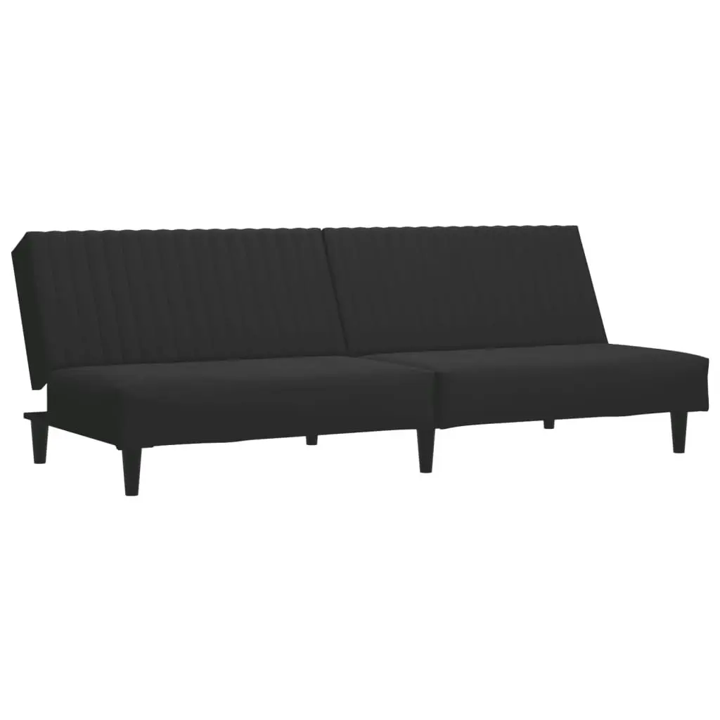 2 Piece Sofa Set Black Velvet 3216277