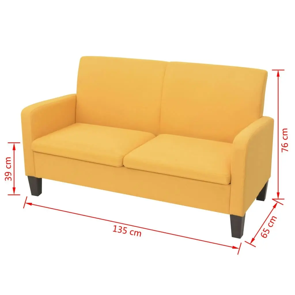 2-Seater Sofa 135x65x76 cm Yellow 244710